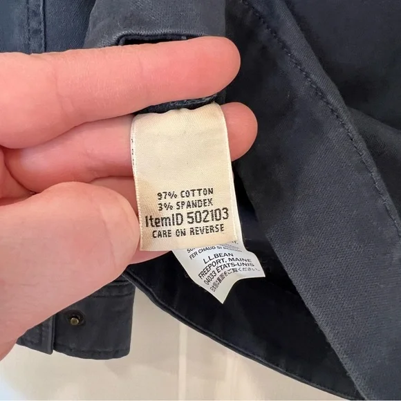 L.L. Bean Classic Utility Jacket Navy Blue Zip Snap Womens Small Barn Chore Work - Picture 7 of 8
